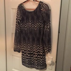 Long Sleeve Navy Dress